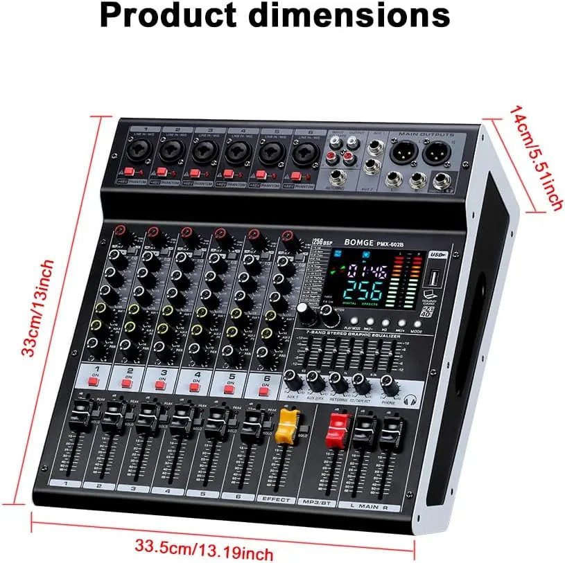Bomge PMX-602B Powered Mixer 6-Channels product image