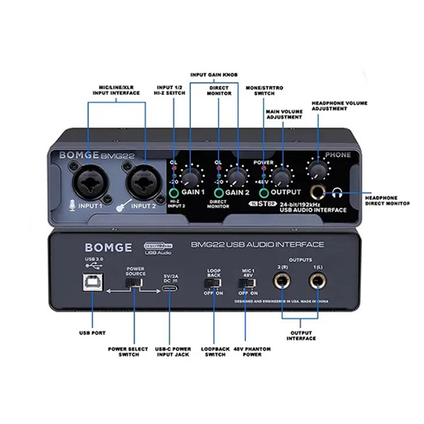 Bomge BMG22 USB Audio Interface